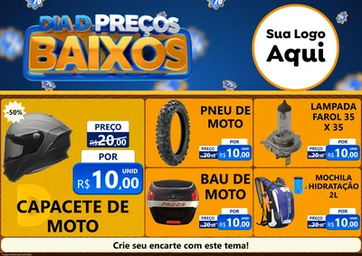 Modelo de Encarte para Encarte A4 Horizontal com o tema Dia D Preço Baixo para Moto peças