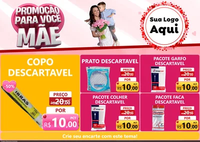 Modelo de Encarte para Encarte A4 Horizontal com o tema Promoção Para Você Mãe para Embalagens