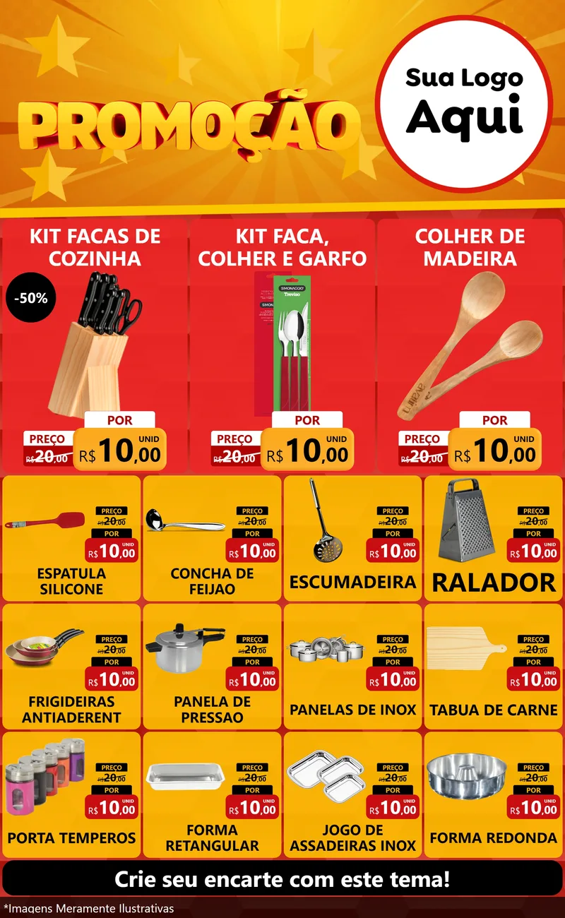 Modelo de Encarte para Encarte Grande com o tema Promoção para Utilidades Domésticas