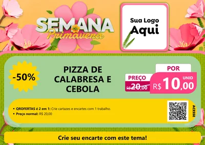 Modelo de Cartaz para Cartaz A4 Horizontal com o tema Semana da Primavera para Pizzaria