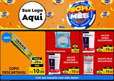 Modelo de Encarte para Encarte A4 Horizontal com o tema Fecha Mês para Embalagens