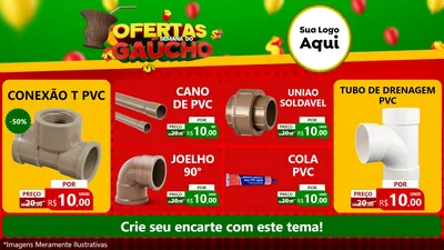 Modelo de TV para TV Horizontal com o tema Ofertas Semana Do Gaúcho para Tubos e conexões