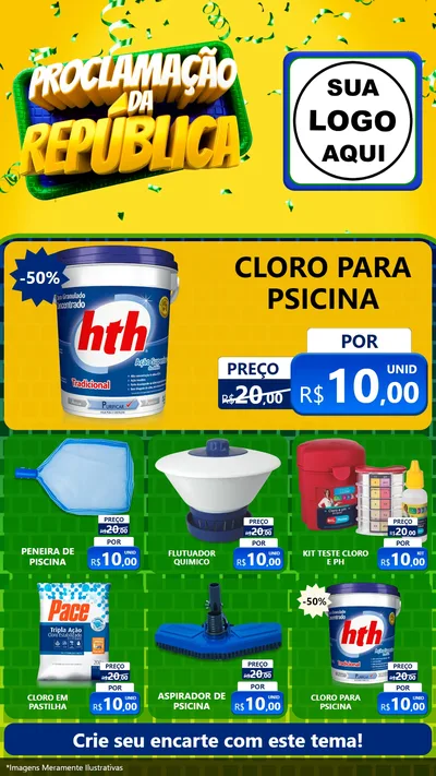 Modelo de Rede Social para Stories com o tema Proclamação da República para Produtos para Piscina