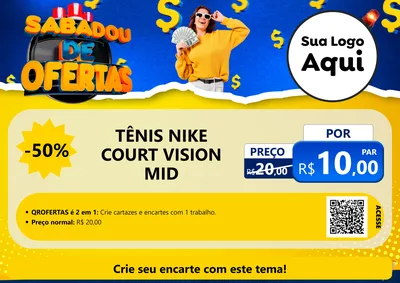 Modelo de Cartaz para Cartaz A4 Horizontal com o tema Sabadou de Ofertas para Calçados