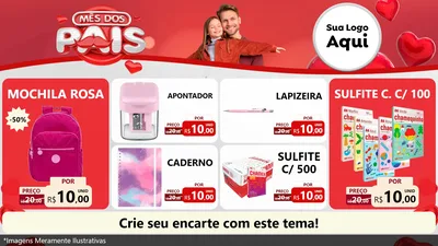 Modelo de TV para TV Horizontal com o tema Mês dos Pais para Papelaria