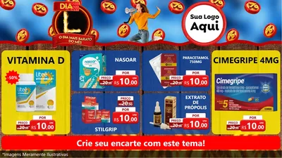 Modelo de TV para TV Horizontal com o tema Dia L - O Dia Mais Barato Do Mês para Farmácia