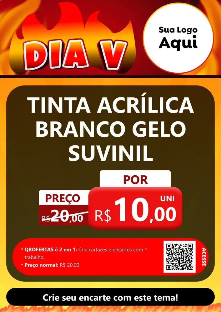 Modelo de Cartaz para Cartaz A4 Vertical com o tema Dia V para Tintas e Ferramentas