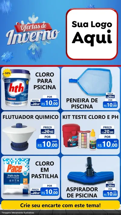 Modelo de Rede Social para Stories com o tema Ofertas de Inverno para Produtos para Piscina
