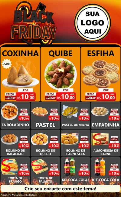 Modelo de Encarte para Encarte Grande com o tema Black Friday para Salgadaria