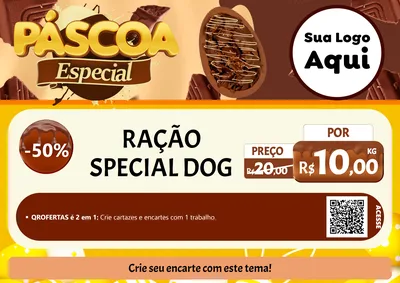 Modelo de Cartaz para Cartaz A4 Horizontal com o tema Páscoa Especial para Pet Shop
