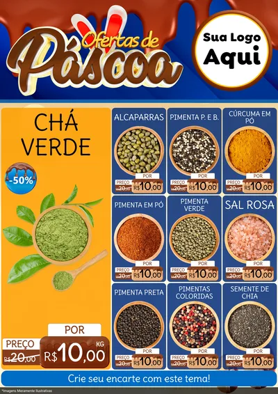 Modelo de Encarte para Encarte A4 Vertical com o tema Ofertas de Páscoa para Produtos Naturais