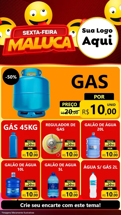 Modelo de Rede Social para Stories com o tema Sexta-feira Maluca para Água e gás