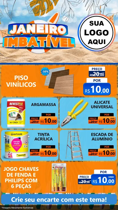 Modelo de TV para TV Vertical com o tema Janeiro Imbatível para Material para Construção