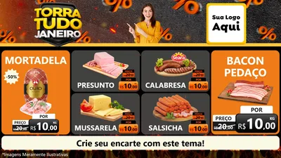 Modelo de TV para TV Horizontal com o tema Torra Tudo Janeiro para Frios e Laticínios