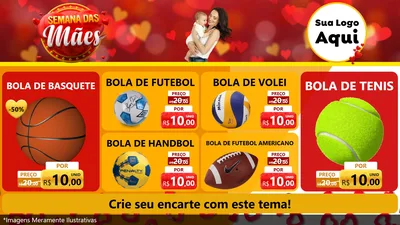 Modelo de TV para TV Horizontal com o tema Semana das Mães para Artigos Esportivos
