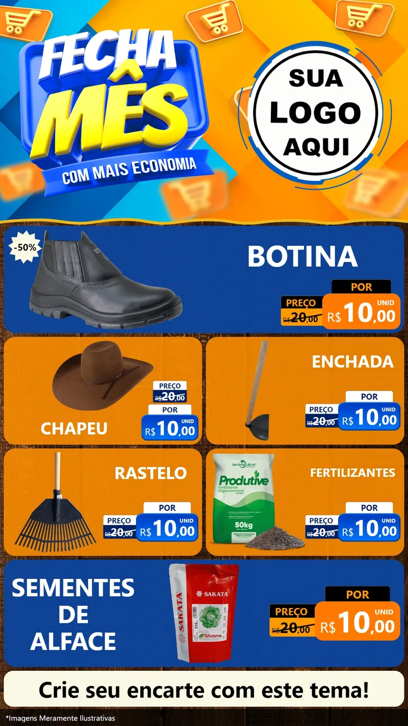 Modelo de TV para TV Vertical com o tema Fecha Mês Com Mais Economia para Agropecuária