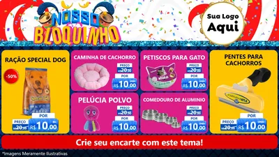 Modelo de TV para TV Horizontal com o tema Nosso Bloquinho para Pet Shop