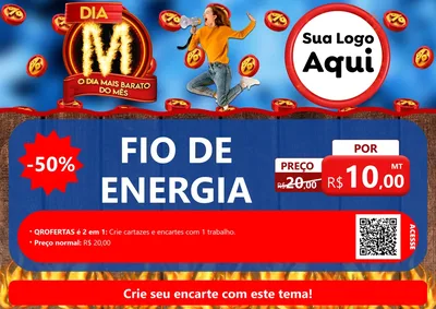Modelo de Cartaz para Cartaz A4 Horizontal com o tema Dia M - O Dia Mais Barato Do Mês para Materiais Elétricos