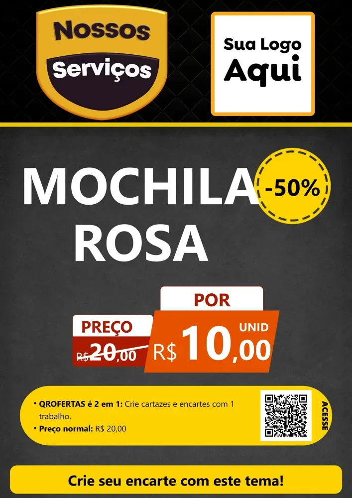 Modelo de Cartaz para Cartaz A4 Vertical com o tema Nossos Serviços para Papelaria