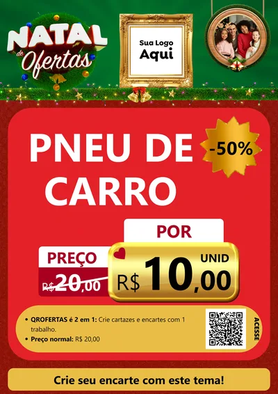 Modelo de Cartaz para Cartaz A4 Vertical com o tema Natal de Ofertas para Auto peças