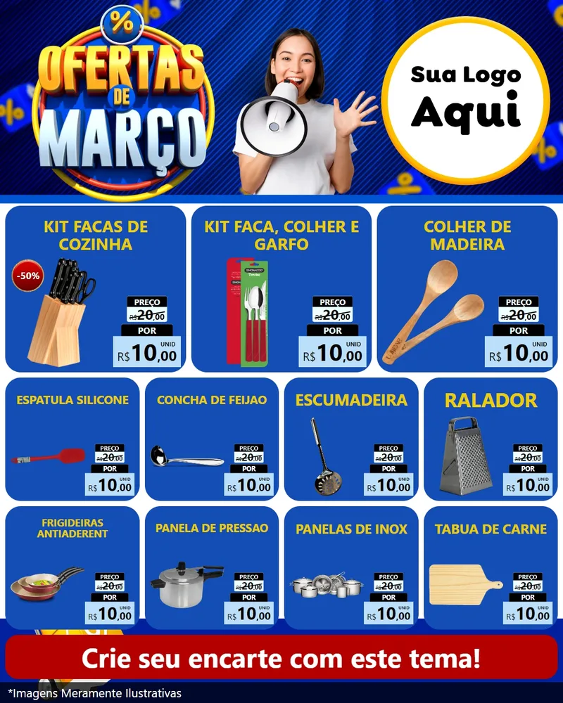 Modelo de Rede Social para Feed Instagram com o tema Ofertas de Março para Utilidades Domésticas
