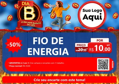 Modelo de Cartaz para Cartaz A4 Horizontal com o tema Dia B - O Dia Mais Barato Do Mês para Materiais Elétricos