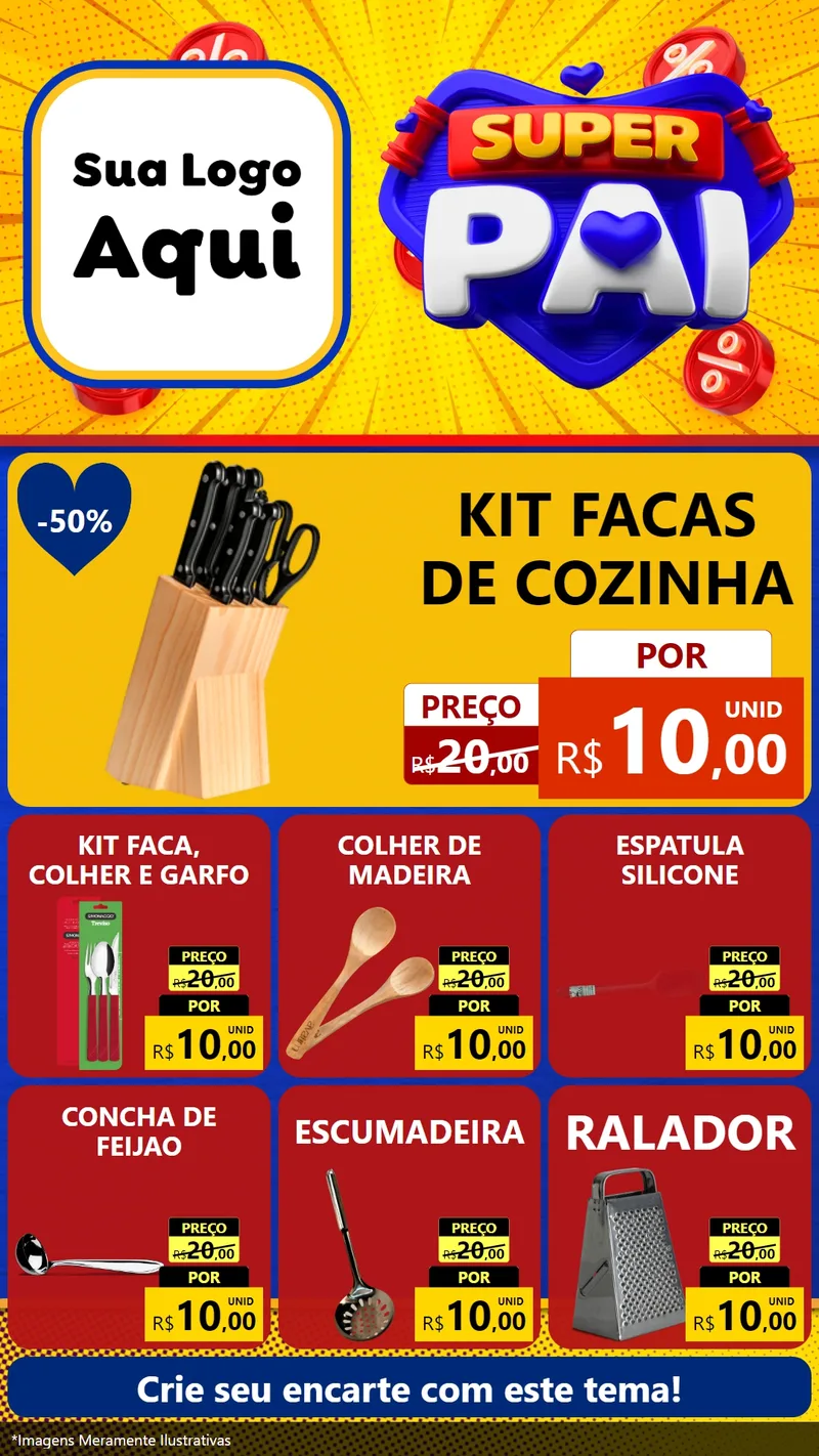 Modelo de Rede Social para Stories com o tema Super Pai para Utilidades Domésticas