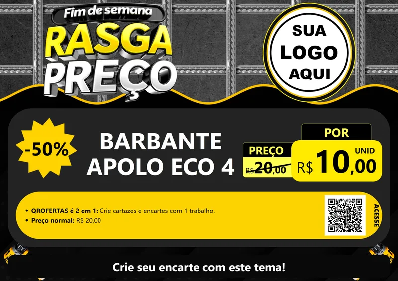 Modelo de Cartaz para Cartaz A4 Horizontal com o tema Fim de Semana Rasga Preço para Armarinho e Aviamentos