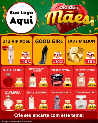 Modelo de Rede Social para Feed Instagram com o tema Dia das Mães para Perfumes