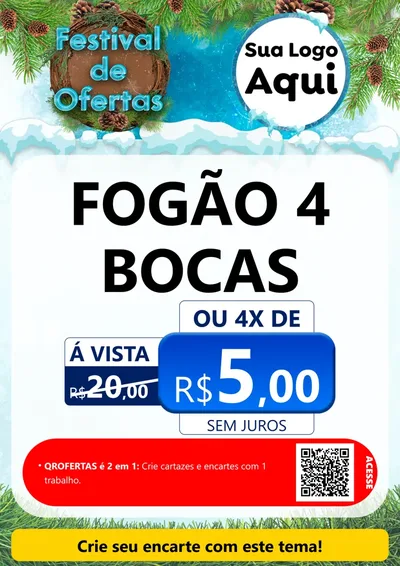 Modelo de Cartaz para Cartaz A4 Vertical com o tema Festival de Ofertas - Inverno para Móveis e Eletro