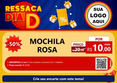 Modelo de Cartaz para Cartaz A4 Horizontal com o tema Ressaca Dia D para Papelaria