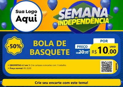 Modelo de Cartaz para Cartaz A4 Horizontal com o tema Semana da Independência para Artigos Esportivos