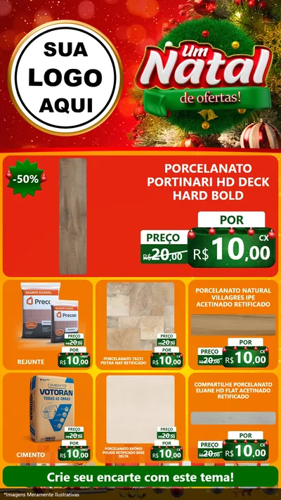 Modelo de Rede Social para Stories com o tema Um Natal de Ofertas para Pisos e revestimentos