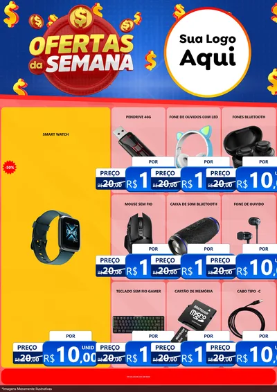 Modelo de Encarte para Encarte A4 Vertical com o tema Ofertas Da Semana para Informática