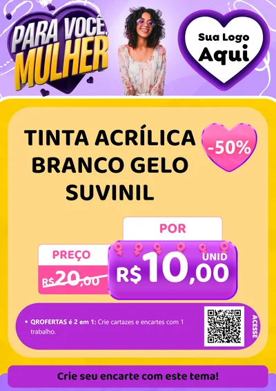 Modelo de Cartaz para Cartaz A4 Vertical com o tema Para Você, Mulher para Tintas e Ferramentas