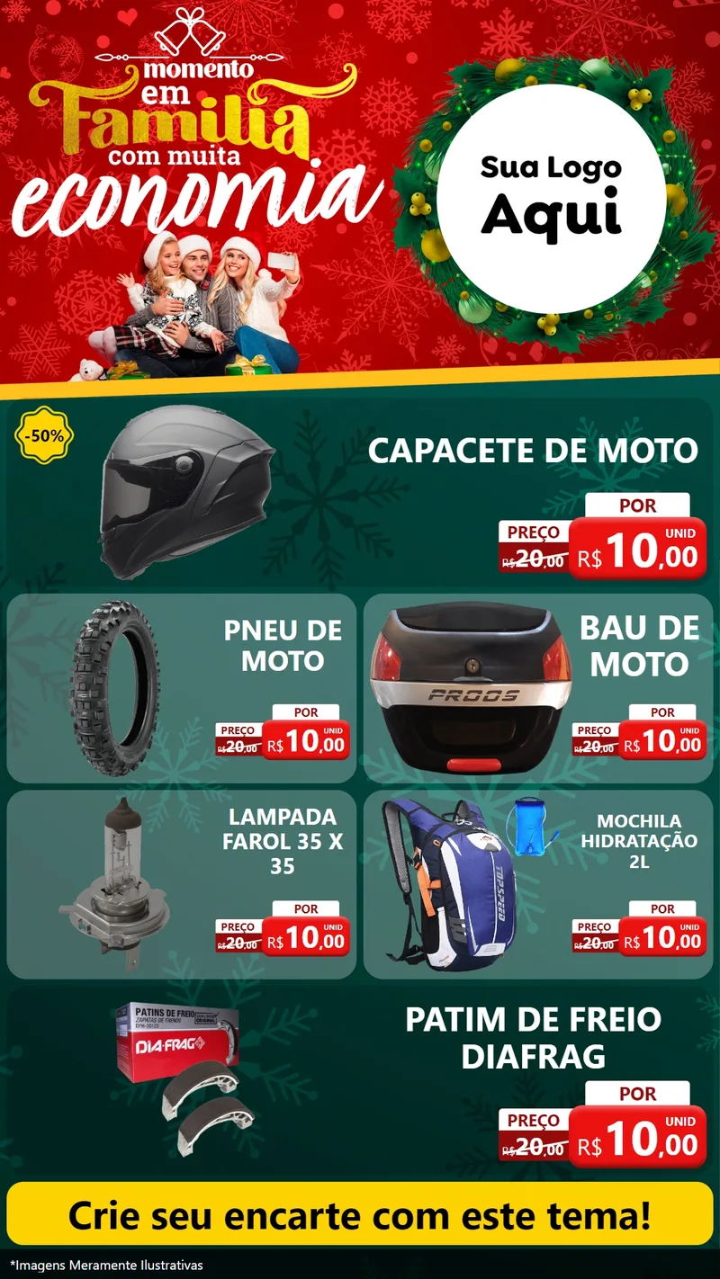 Modelo de TV para TV Vertical com o tema Momento em Família (Natal) para Moto peças