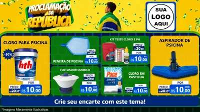 Modelo de TV para TV Horizontal com o tema Proclamação da República para Produtos para Piscina