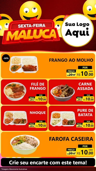 Modelo de TV para TV Vertical com o tema Sexta-feira Maluca para Restaurante