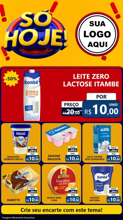 Modelo de Rede Social para Stories com o tema Só Hoje! para Frios e Laticínios