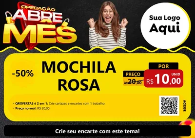 Modelo de Cartaz para Cartaz A4 Horizontal com o tema Operação Abre Mês para Papelaria