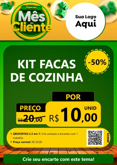 Modelo de Cartaz para Cartaz A4 Vertical com o tema Especial Mês do Cliente para Utilidades Domésticas