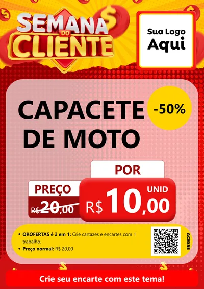 Modelo de Cartaz para Cartaz A4 Vertical com o tema Semana do Cliente para Moto peças