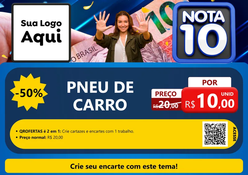 Modelo de Cartaz para Cartaz A4 Horizontal com o tema Nota 10 para Auto peças