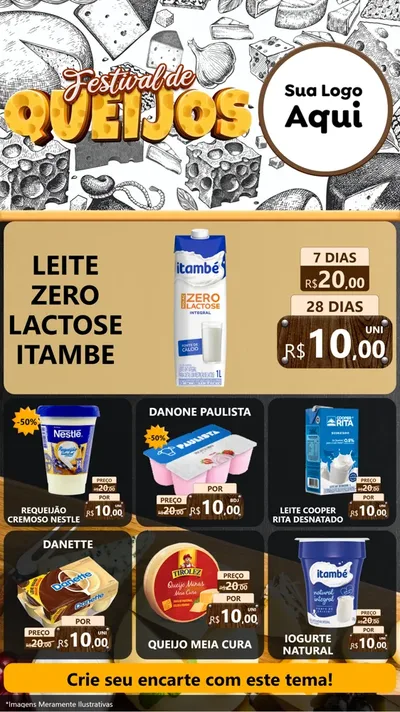 Modelo de Rede Social para Stories com o tema Festival de Queijos para Frios e Laticínios