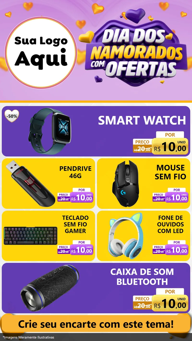 Modelo de TV para TV Vertical com o tema Dia Dos Namorados Com Ofertas para Informática