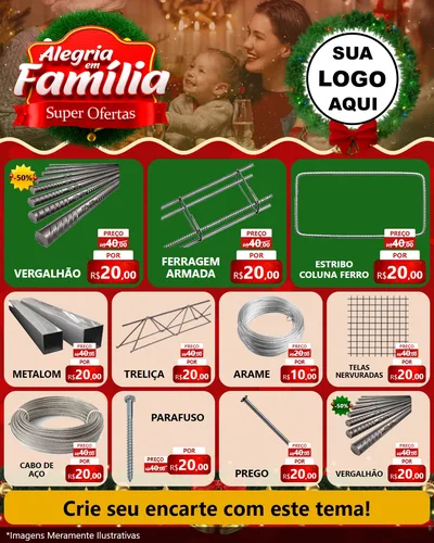 Modelo de Rede Social para Feed Instagram com o tema Alegria Em Família - Super Ofertas para Ferragens