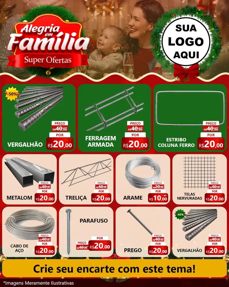 Modelo de Rede Social para Feed Instagram com o tema Alegria Em Família - Super Ofertas para Ferragens