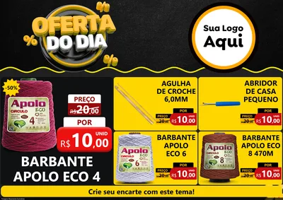 Modelo de Encarte para Encarte A4 Horizontal com o tema Oferta Do Dia para Armarinho e Aviamentos