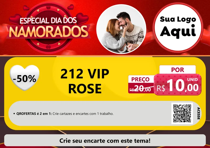 Modelo de Cartaz para Cartaz A4 Horizontal com o tema Especial Dia Dos Namorados para Perfumes