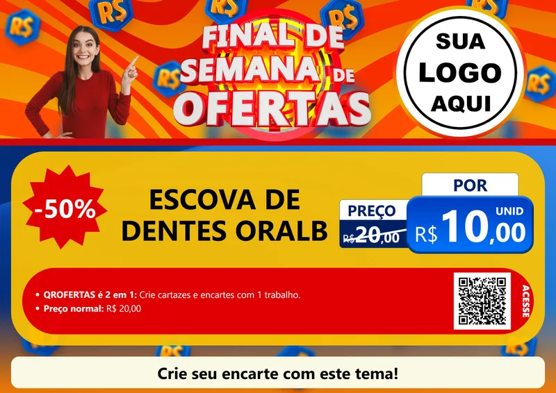 Modelo de Cartaz para Cartaz A4 Horizontal com o tema Final de Semana de Ofertas para Higiene Pessoal